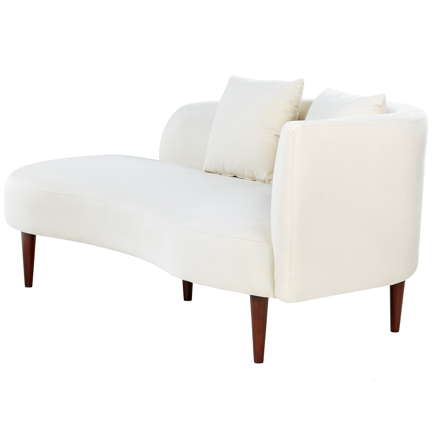 Chaiselongue Samtstoff creme rechtsseitig CHAUMONT