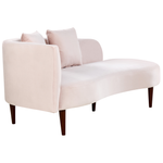 Chaiselongue Samtstoff pastellrosa linksseitig CHAUMONT