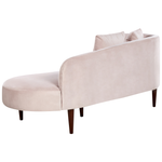 Chaiselongue Samtstoff pastellrosa linksseitig CHAUMONT