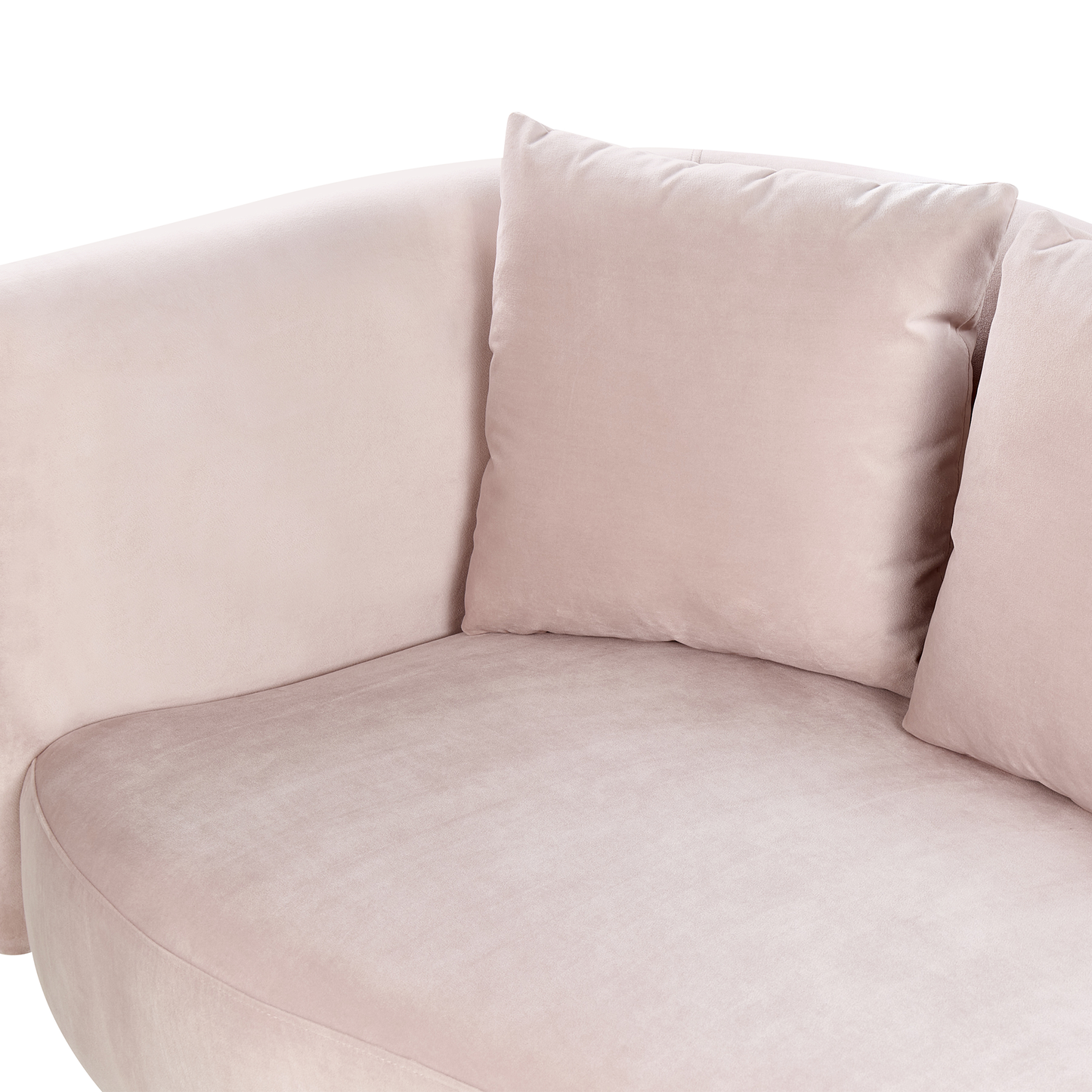 Chaiselongue Samtstoff pastellrosa linksseitig CHAUMONT