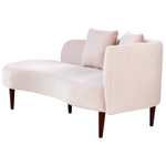 Chaiselongue Samtstoff pastellrosa rechtsseitig CHAUMONT