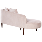 Chaiselongue Samtstoff pastellrosa rechtsseitig CHAUMONT