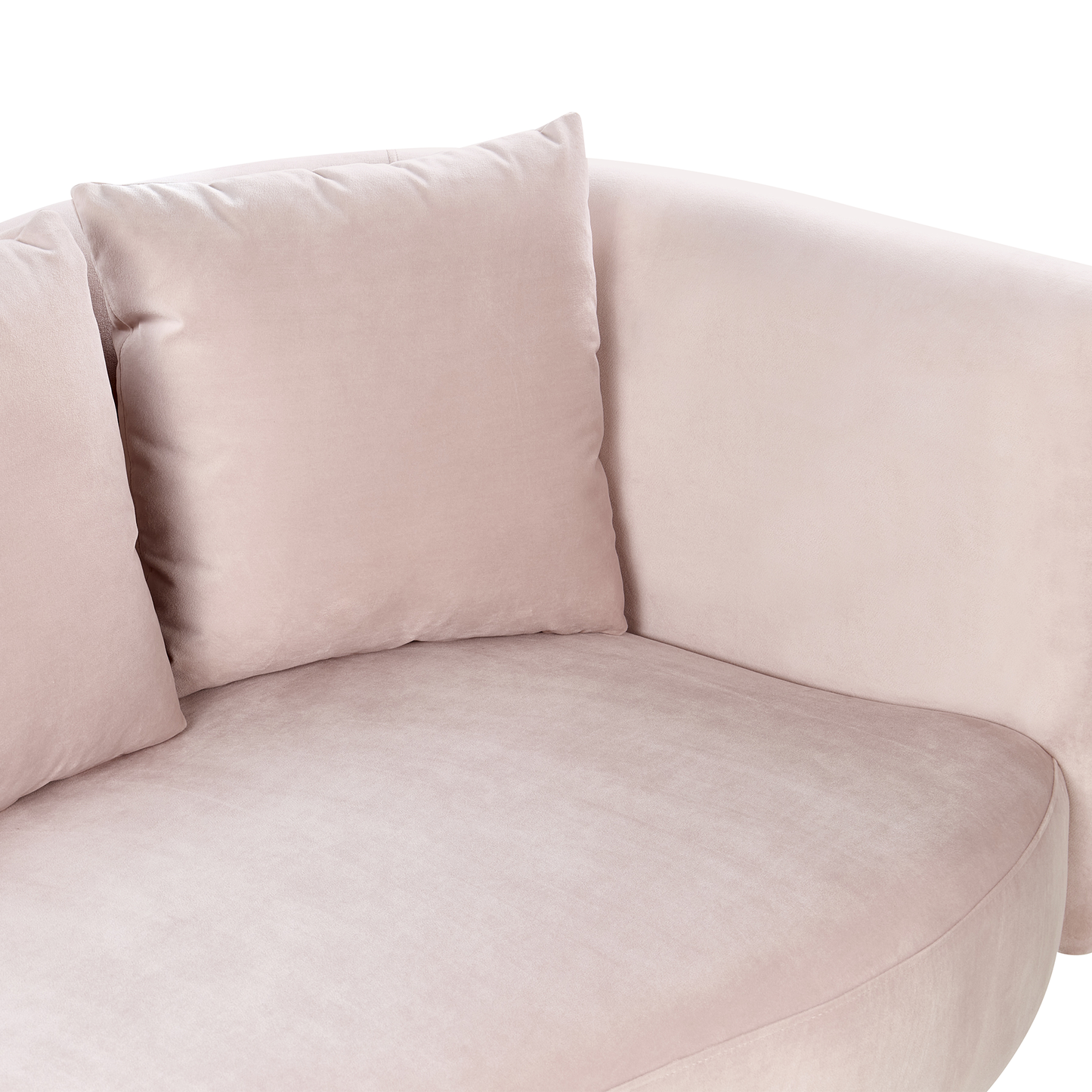 Chaiselongue Samtstoff pastellrosa rechtsseitig CHAUMONT
