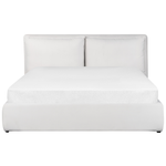 Bett mit Stauraum Samtstoff BAJONNA 160 x 200 cm Weiss