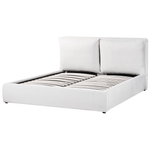 Bett mit Stauraum Samtstoff BAJONNA 160 x 200 cm Weiss