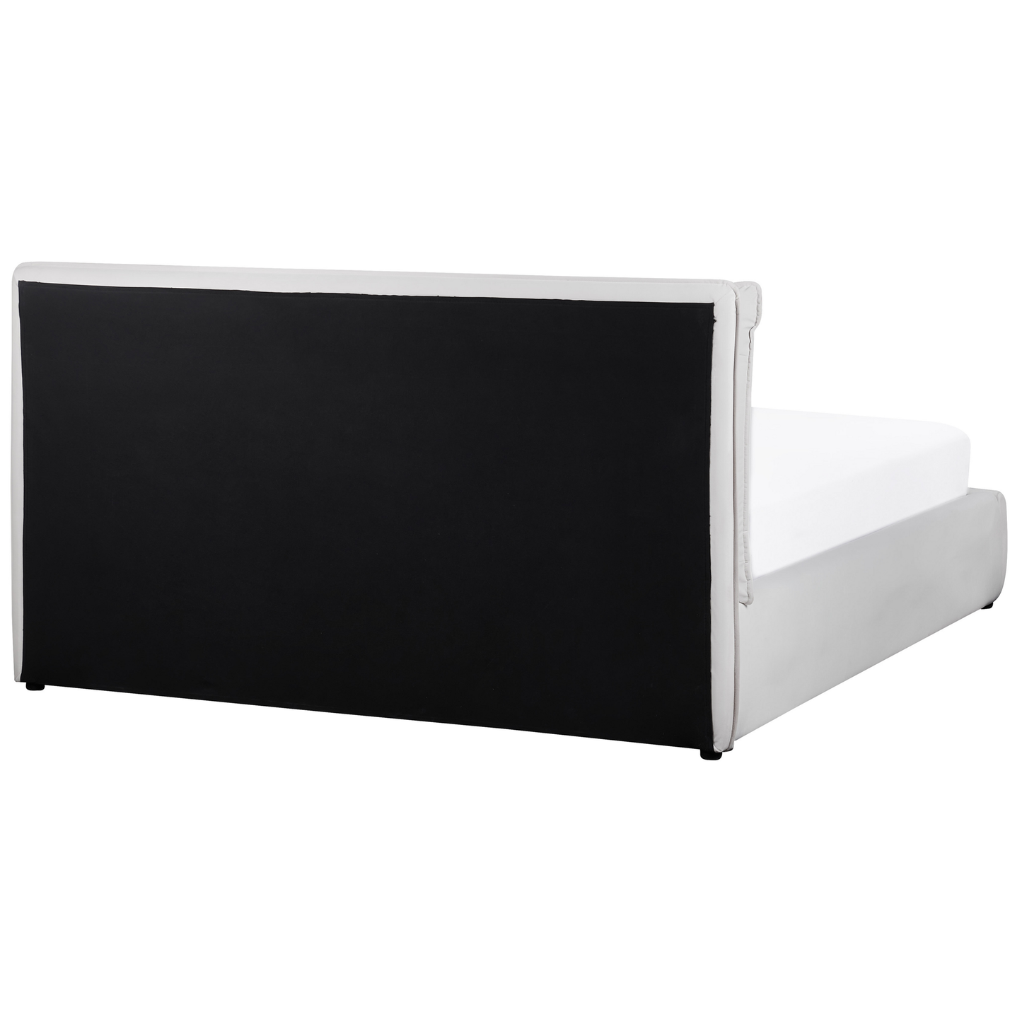 Bett mit Stauraum Samtstoff BAJONNA 160 x 200 cm Weiss