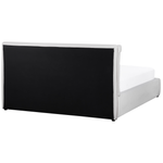 Bett mit Stauraum Samtstoff BAJONNA 160 x 200 cm Weiss