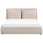 Bett mit Stauraum Samtstoff BAJONNA 160 x 200 cm Beige