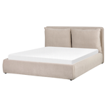 Bett mit Stauraum Samtstoff BAJONNA 160 x 200 cm Beige