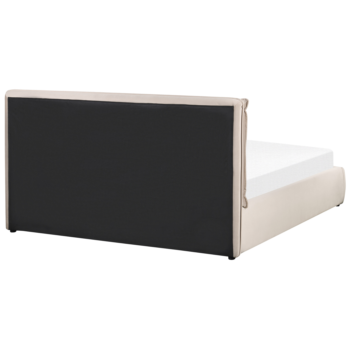 Bett mit Stauraum Samtstoff BAJONNA 160 x 200 cm Beige