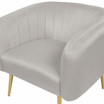 Sessel LACONIA Samtstoff Hellgrau