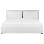 Bett mit Stauraum Samtstoff BAJONNA 180 x 200 cm Weiss
