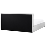 Bett mit Stauraum Samtstoff BAJONNA 180 x 200 cm Weiss