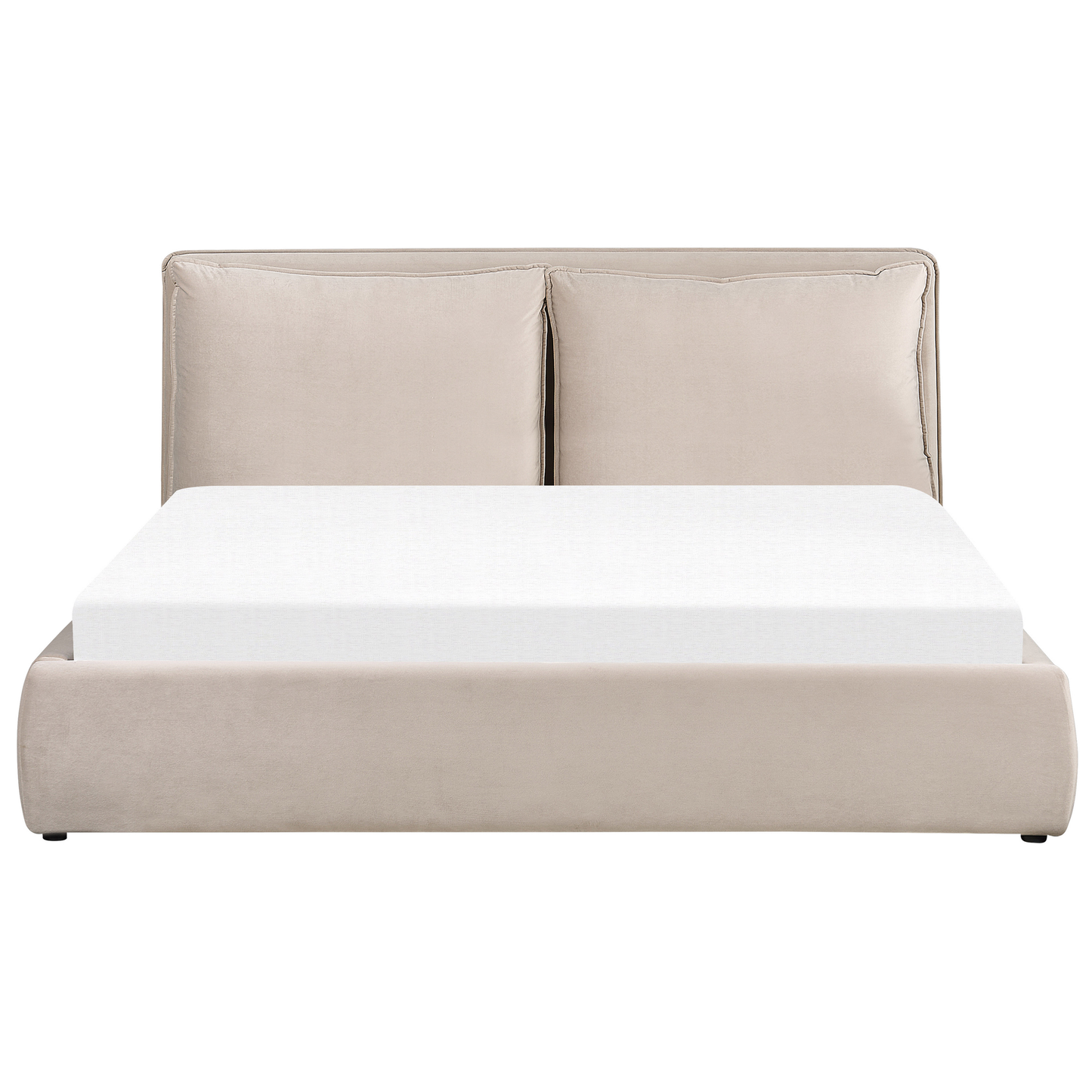 Bett mit Stauraum Samtstoff BAJONNA 180 x 200 cm Beige