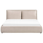 Bett mit Stauraum Samtstoff BAJONNA 180 x 200 cm Beige