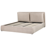 Bett mit Stauraum Samtstoff BAJONNA 180 x 200 cm Beige