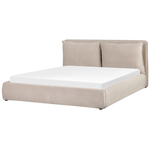 Bett mit Stauraum Samtstoff BAJONNA 180 x 200 cm Beige