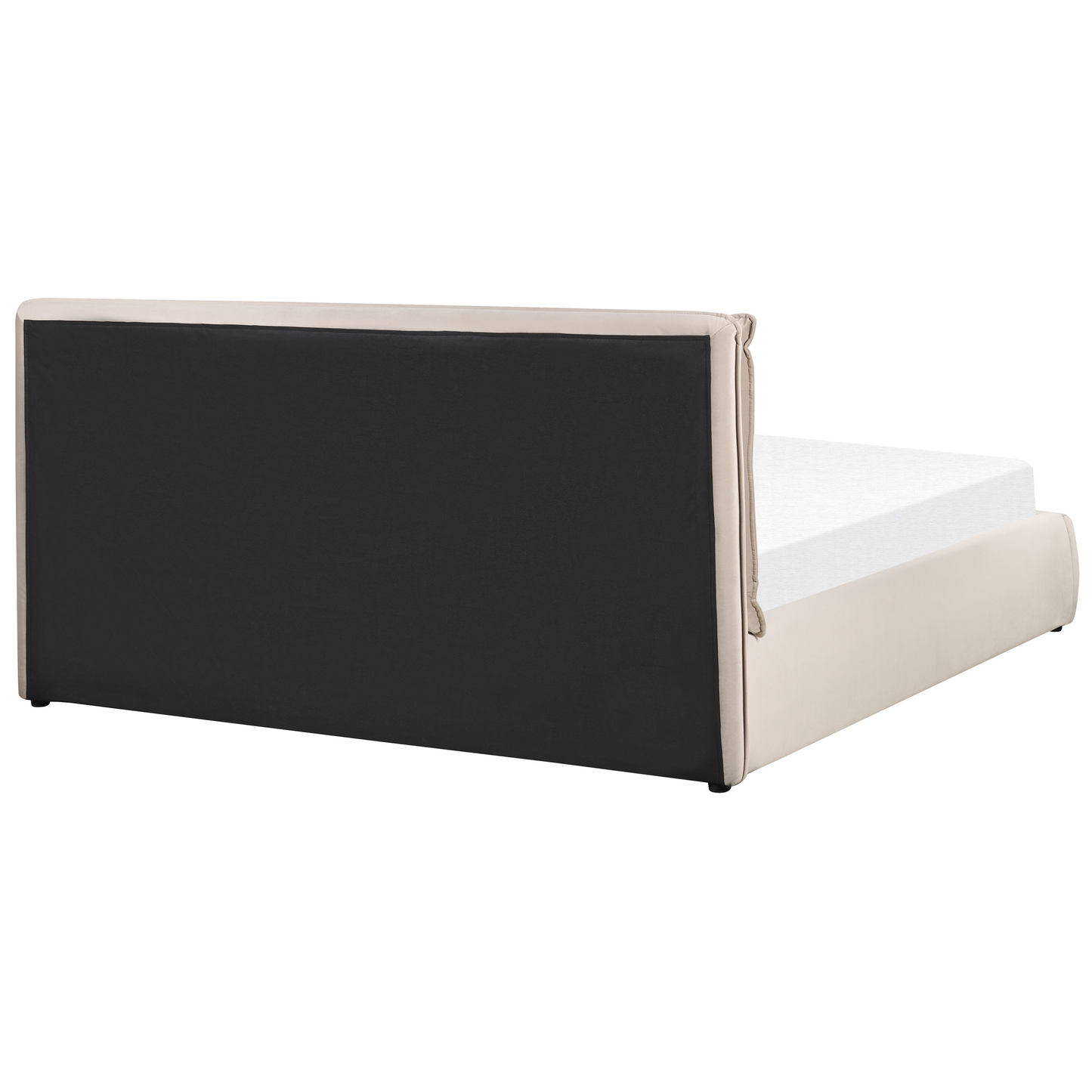 Bett mit Stauraum Samtstoff BAJONNA 180 x 200 cm Beige