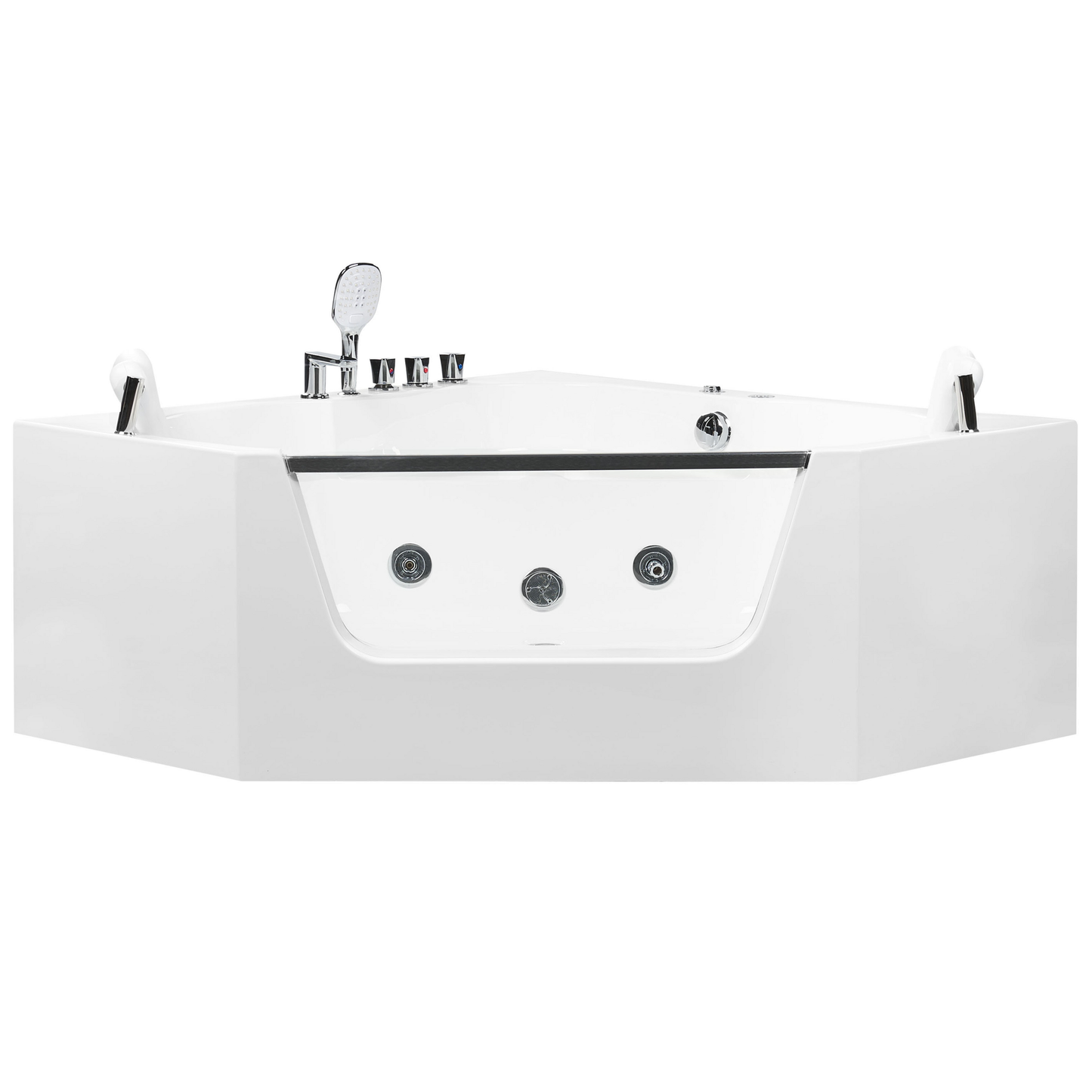 Whirlpool Badewanne weiss Eckmodell 150 x 150 cm CANTALLA