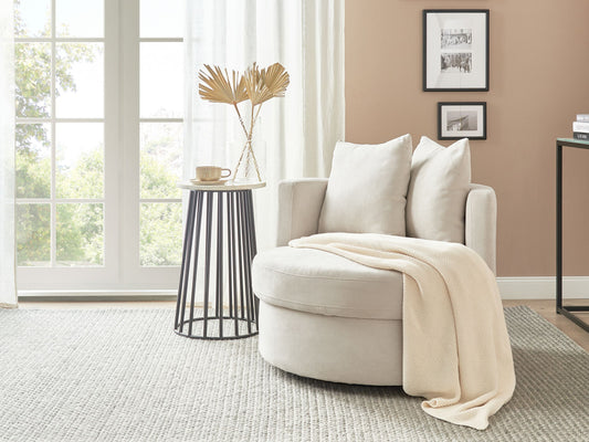 Drehsessel DALBY Stoff Hellbeige