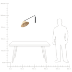 Wandlampe PALENA verstellbar Rattan Naturfarben