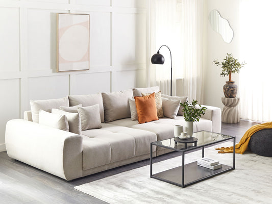 Wohnlandschaft beige 4-Sitzer TORPO
