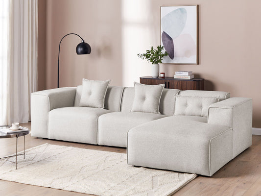 3-Sitzer Ecksofa hellbeige linksseitig DOLVA