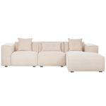 3-Sitzer Ecksofa Cord beige linksseitig DOLVA