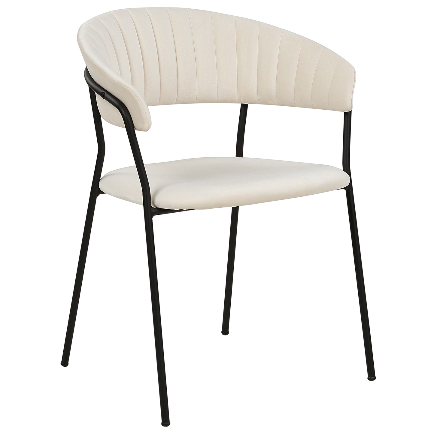 Esszimmerstuhl 2er Set MARIPOSA Samtstoff Creme