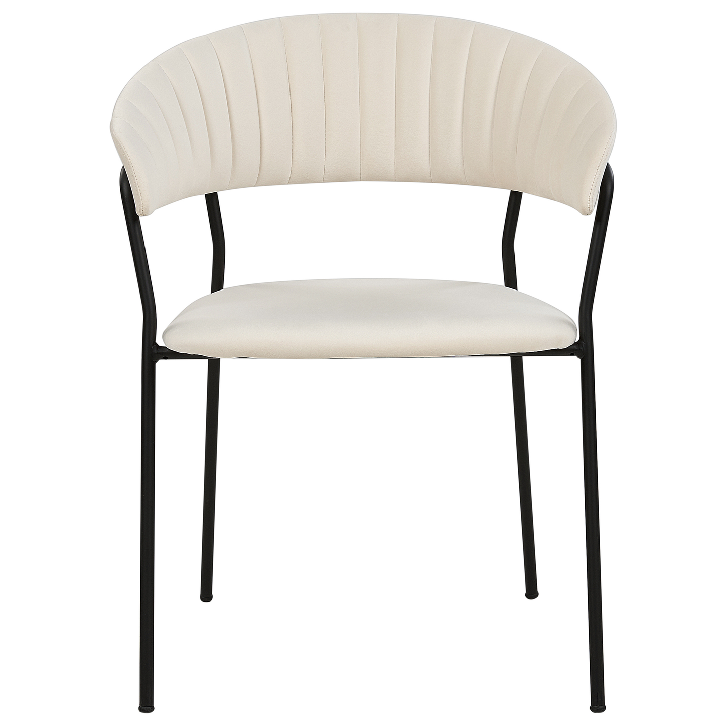 Esszimmerstuhl 2er Set MARIPOSA Samtstoff Creme