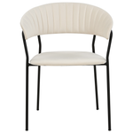 Esszimmerstuhl 2er Set MARIPOSA Samtstoff Creme