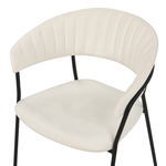 Esszimmerstuhl 2er Set MARIPOSA Samtstoff Creme