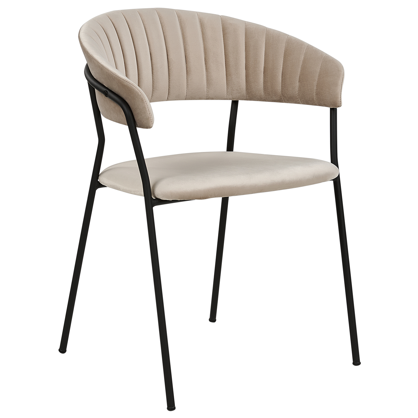 Esszimmerstuhl 2er Set MARIPOSA Samtstoff Taupe