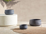 Blumentopf grau rund 25 x 25 x 14 cm FTERO