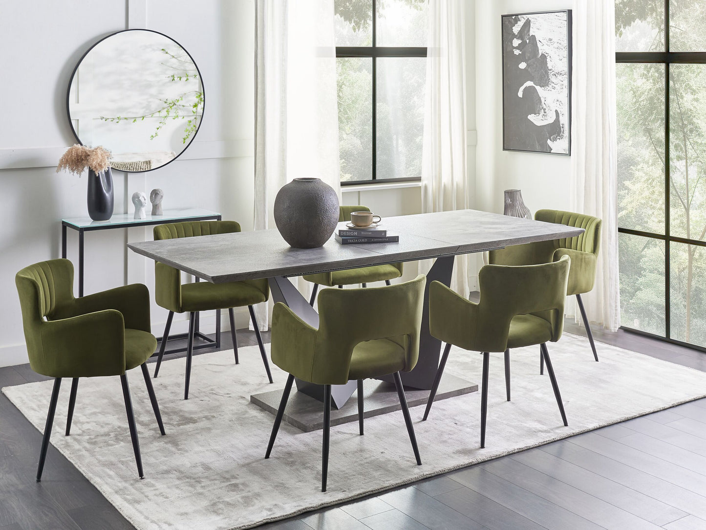 Esstisch Betonoptik 160 / 200 x 90 cm ausziehbar ALCANTRA