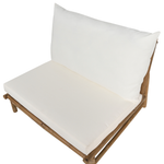 Set mit 2 Stühlen und Sitzkissen TODI Bambusholz Cremeweiss