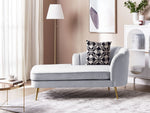 Chaiselongue Samtstoff hellgrau rechtsseitig ALLIER