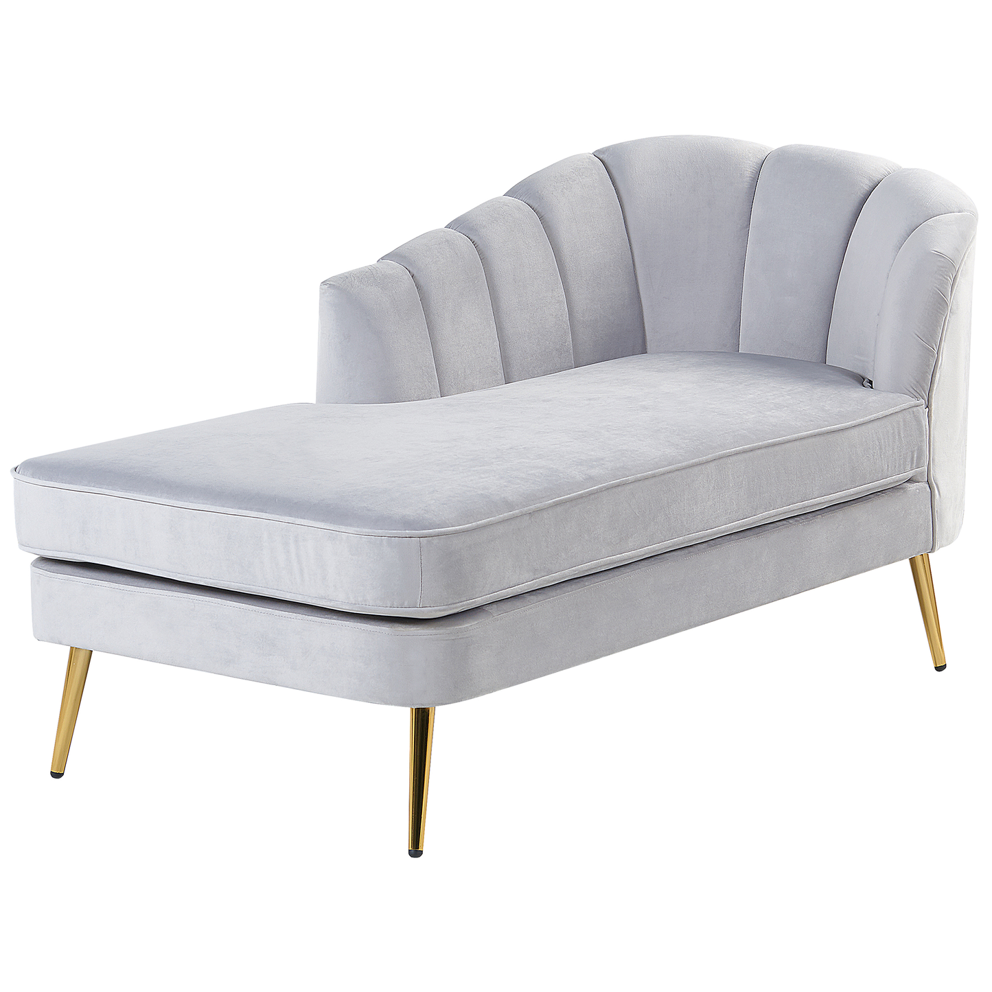 Chaiselongue Samtstoff hellgrau rechtsseitig ALLIER