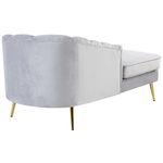 Chaiselongue Samtstoff hellgrau rechtsseitig ALLIER