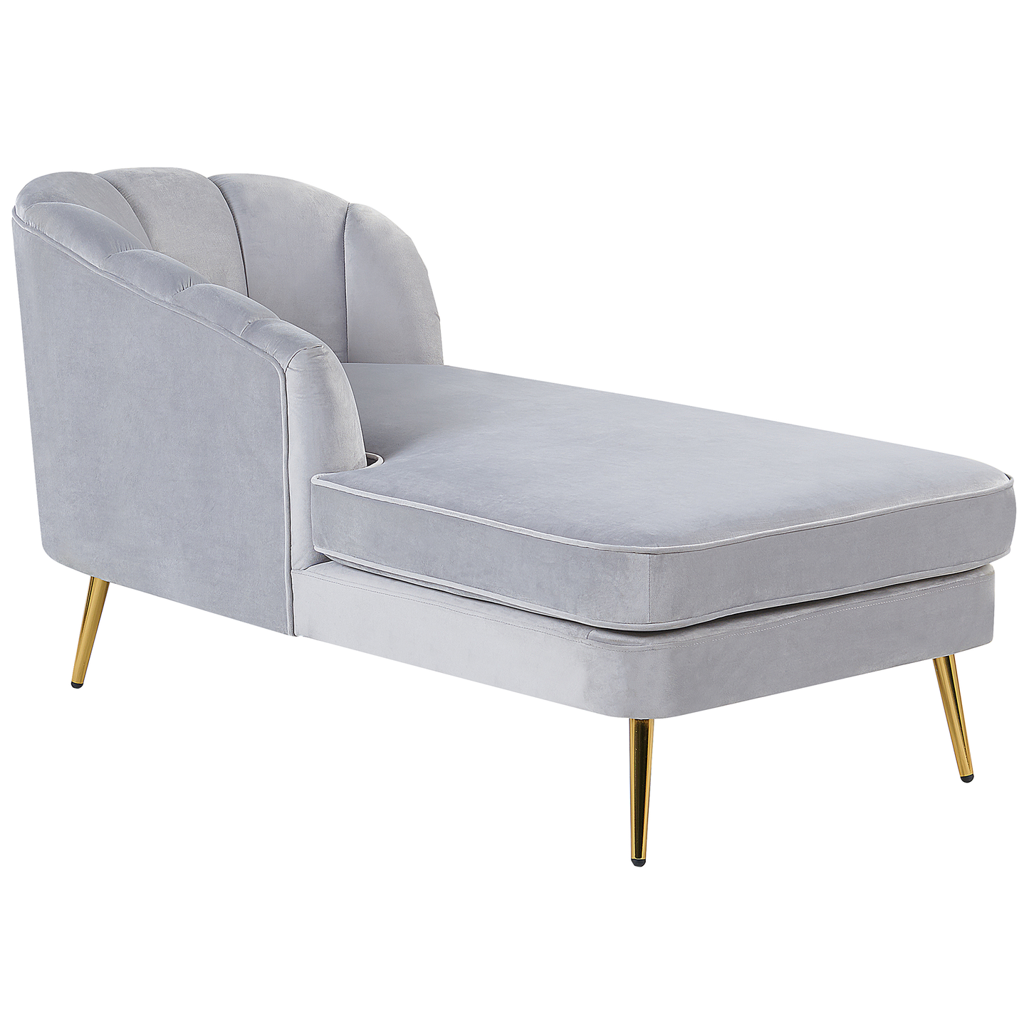 Chaiselongue Samtstoff hellgrau rechtsseitig ALLIER