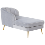 Chaiselongue Samtstoff hellgrau rechtsseitig ALLIER