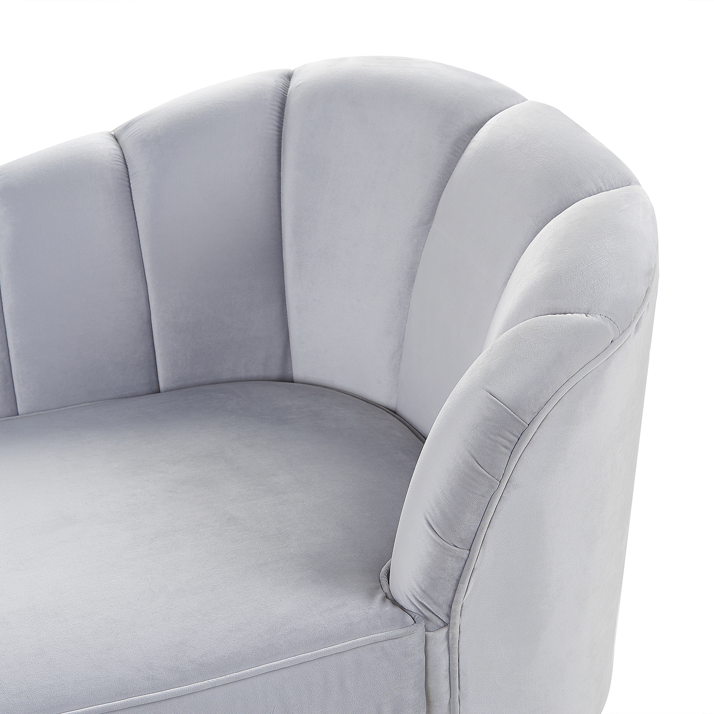 Chaiselongue Samtstoff hellgrau rechtsseitig ALLIER