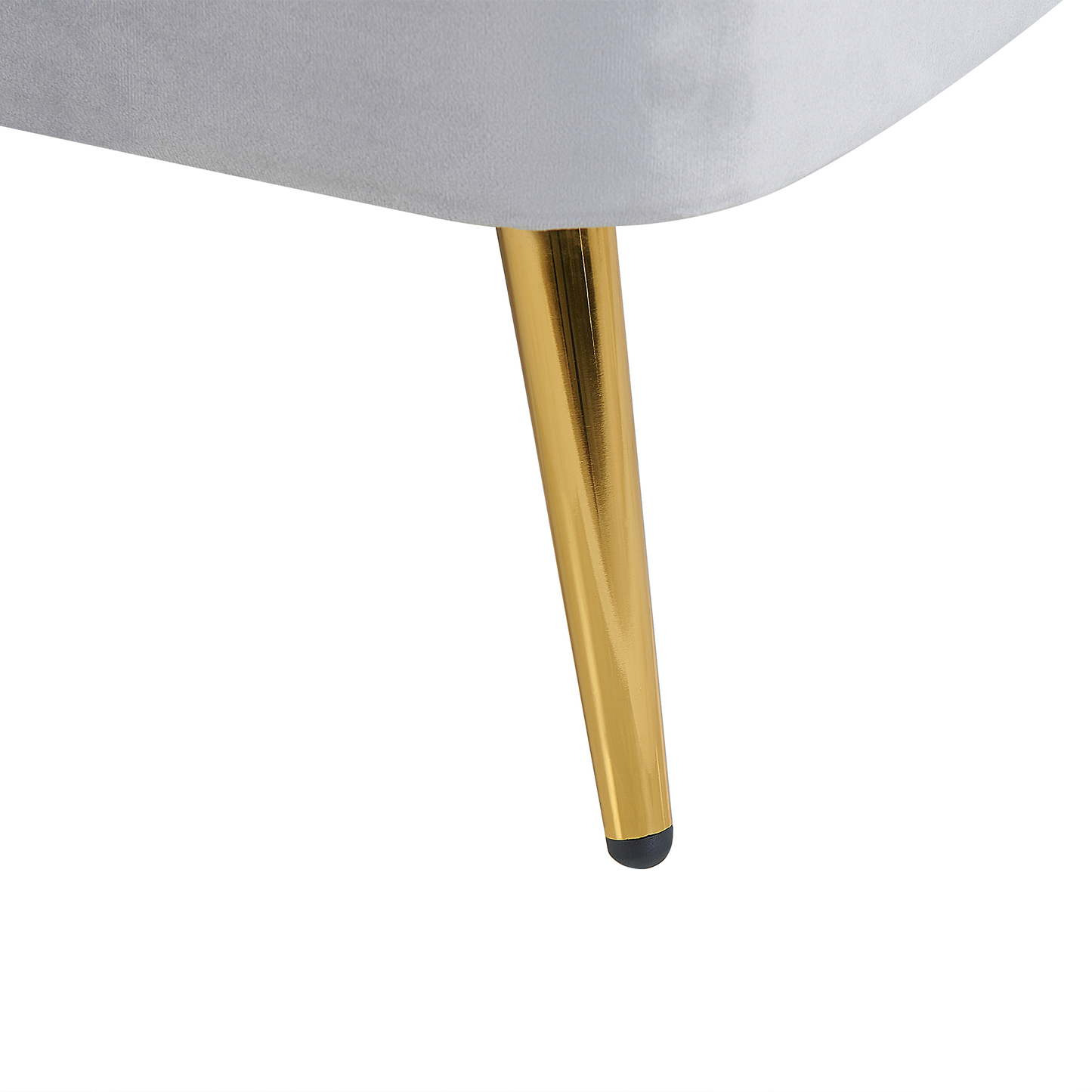 Chaiselongue Samtstoff hellgrau rechtsseitig ALLIER