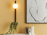 Wandlampe ISABELLA mit Blumentopf Metall Schwarz
