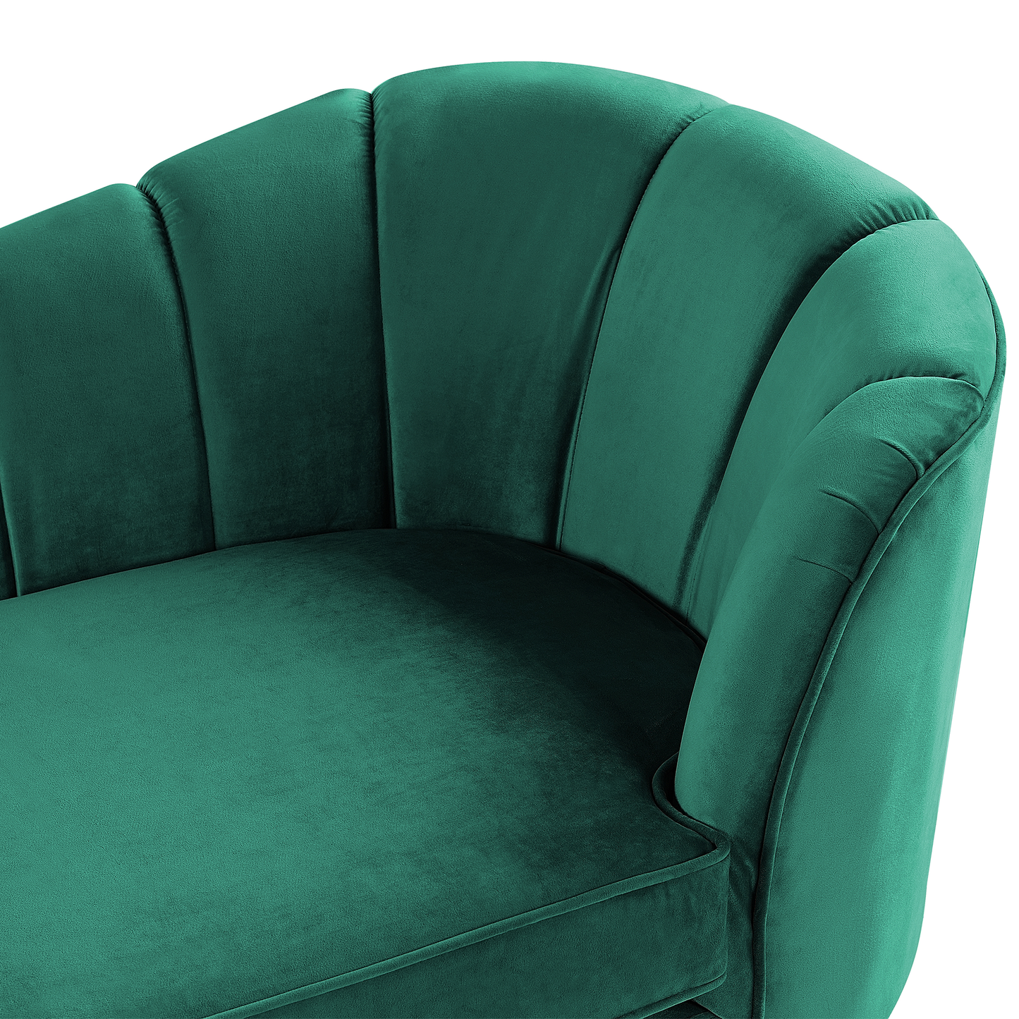 Chaiselongue Samtstoff smaragdgrün rechtsseitig ALLIER