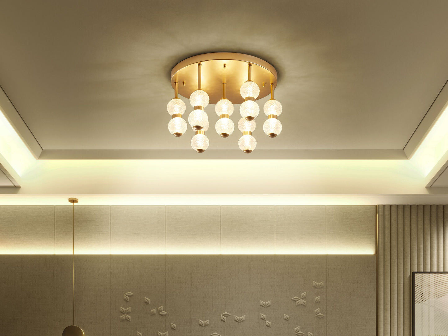 Deckenlampe YOWAKA Metall Gold