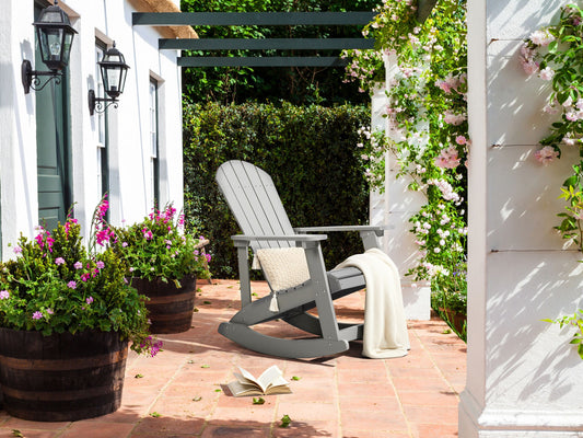 Garten-Schaukelstuhl ADIRONDACK Hellgrau