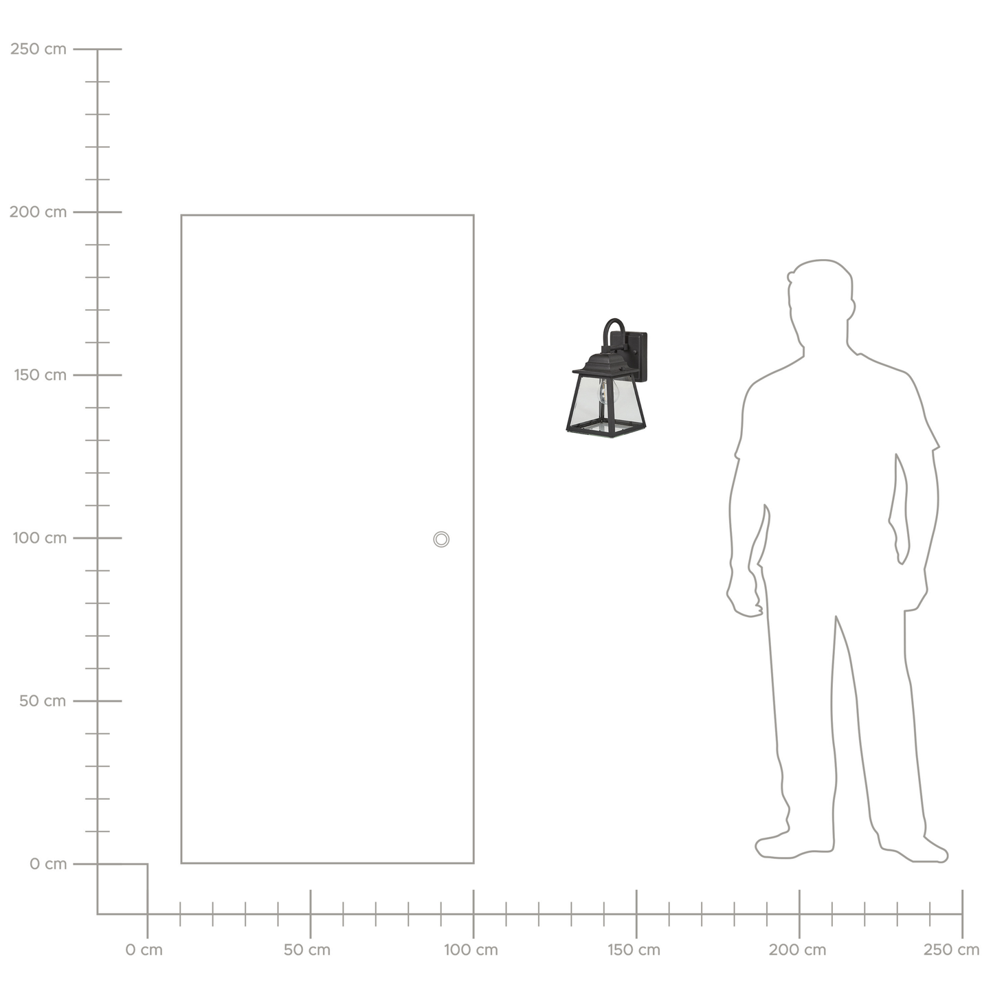 Aussenwandleuchte Metall schwarz 33 cm dreieckig GARRY