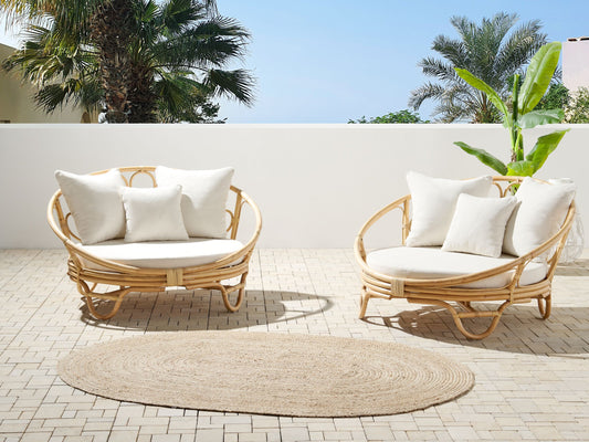 Sonneninsel 2er Set ROSSANO Rattan Naturfarben