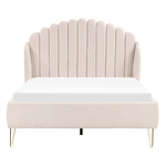 Bett mit Lattenrost Stoff AMBILLOU 140 x 200 cm Hellbeige